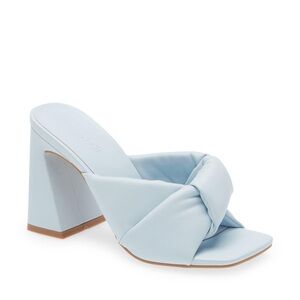 Open Edit Block Heel Twist Sky Blue Sandals‎ Heels Mules Size 8M